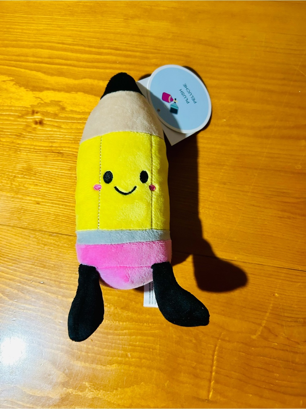 Plush Pencil Plushie Toy - Yellow and Pink